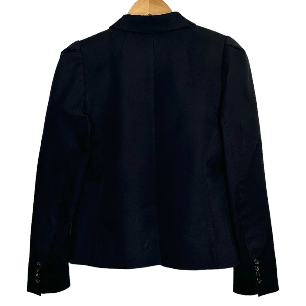 J Crew Black All Season Cotton Bi-Stretch  One Button Closure Blazer Jacket - Picture 5 of 13